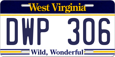 WV license plate DWP306