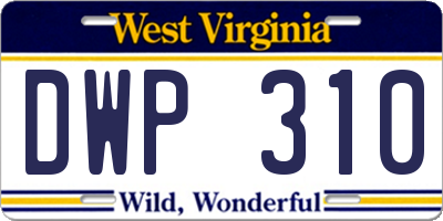 WV license plate DWP310