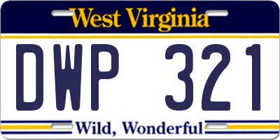 WV license plate DWP321