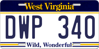 WV license plate DWP340