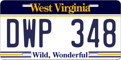WV license plate DWP348