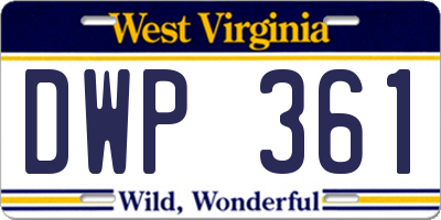 WV license plate DWP361