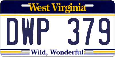 WV license plate DWP379