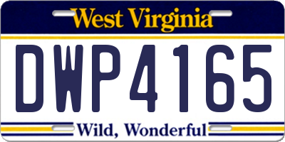 WV license plate DWP4165