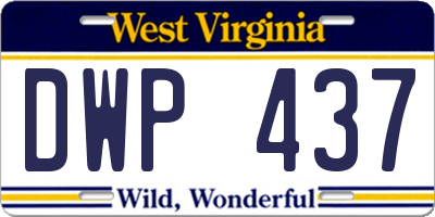 WV license plate DWP437