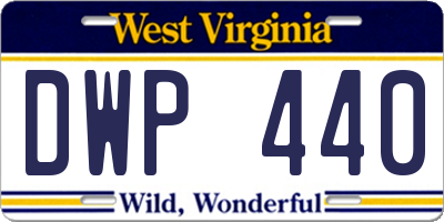 WV license plate DWP440