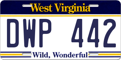 WV license plate DWP442