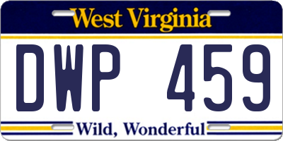 WV license plate DWP459