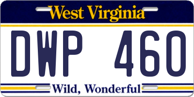WV license plate DWP460