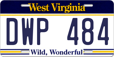 WV license plate DWP484