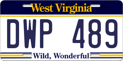 WV license plate DWP489