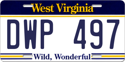 WV license plate DWP497