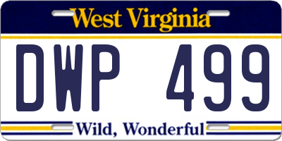 WV license plate DWP499