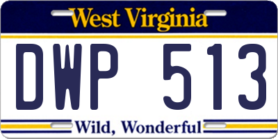 WV license plate DWP513