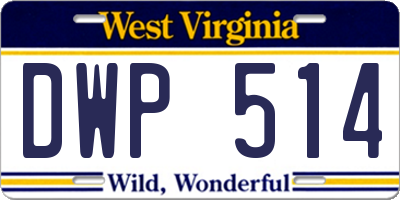 WV license plate DWP514