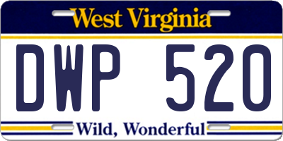 WV license plate DWP520