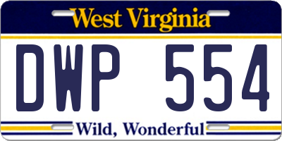 WV license plate DWP554