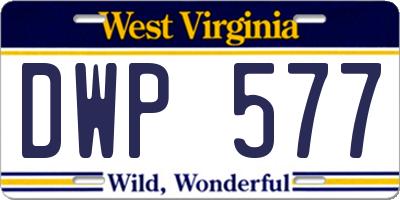 WV license plate DWP577