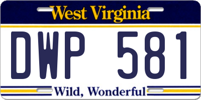 WV license plate DWP581