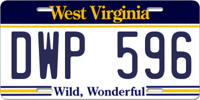 WV license plate DWP596