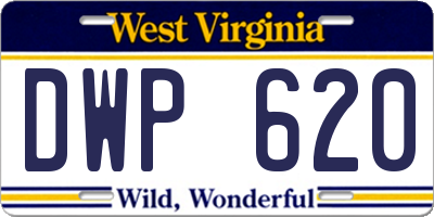 WV license plate DWP620
