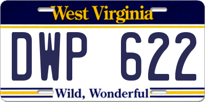 WV license plate DWP622