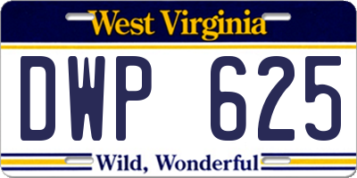 WV license plate DWP625