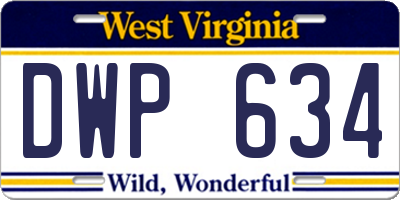 WV license plate DWP634