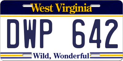 WV license plate DWP642