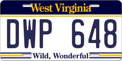 WV license plate DWP648