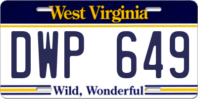 WV license plate DWP649