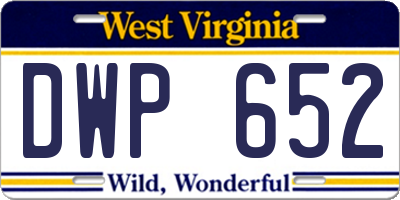 WV license plate DWP652
