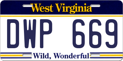 WV license plate DWP669
