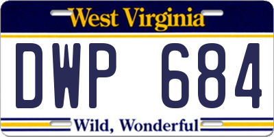 WV license plate DWP684