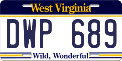 WV license plate DWP689