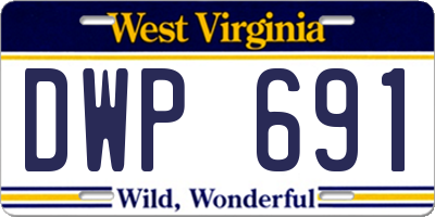 WV license plate DWP691