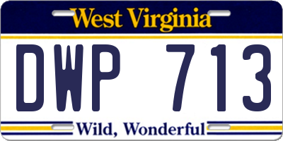 WV license plate DWP713