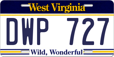 WV license plate DWP727