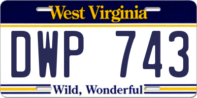WV license plate DWP743