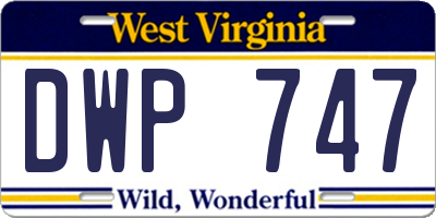 WV license plate DWP747
