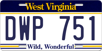 WV license plate DWP751