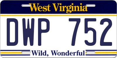 WV license plate DWP752