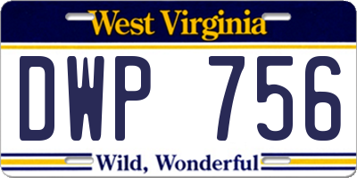 WV license plate DWP756