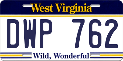 WV license plate DWP762