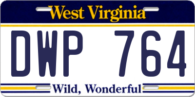 WV license plate DWP764