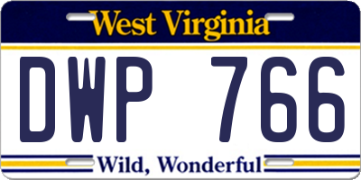 WV license plate DWP766