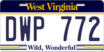 WV license plate DWP772