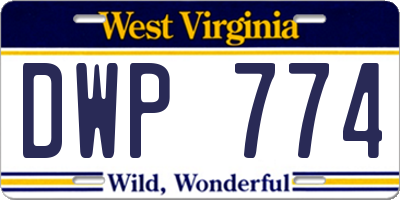 WV license plate DWP774