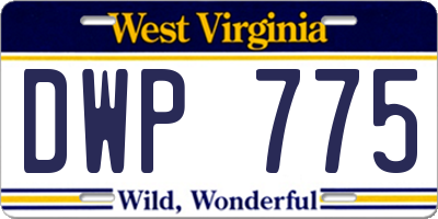 WV license plate DWP775