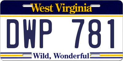 WV license plate DWP781